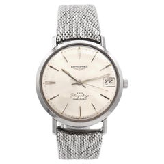 Vintage Longines Stainless Steel Three Star Flagship Automatic Watch