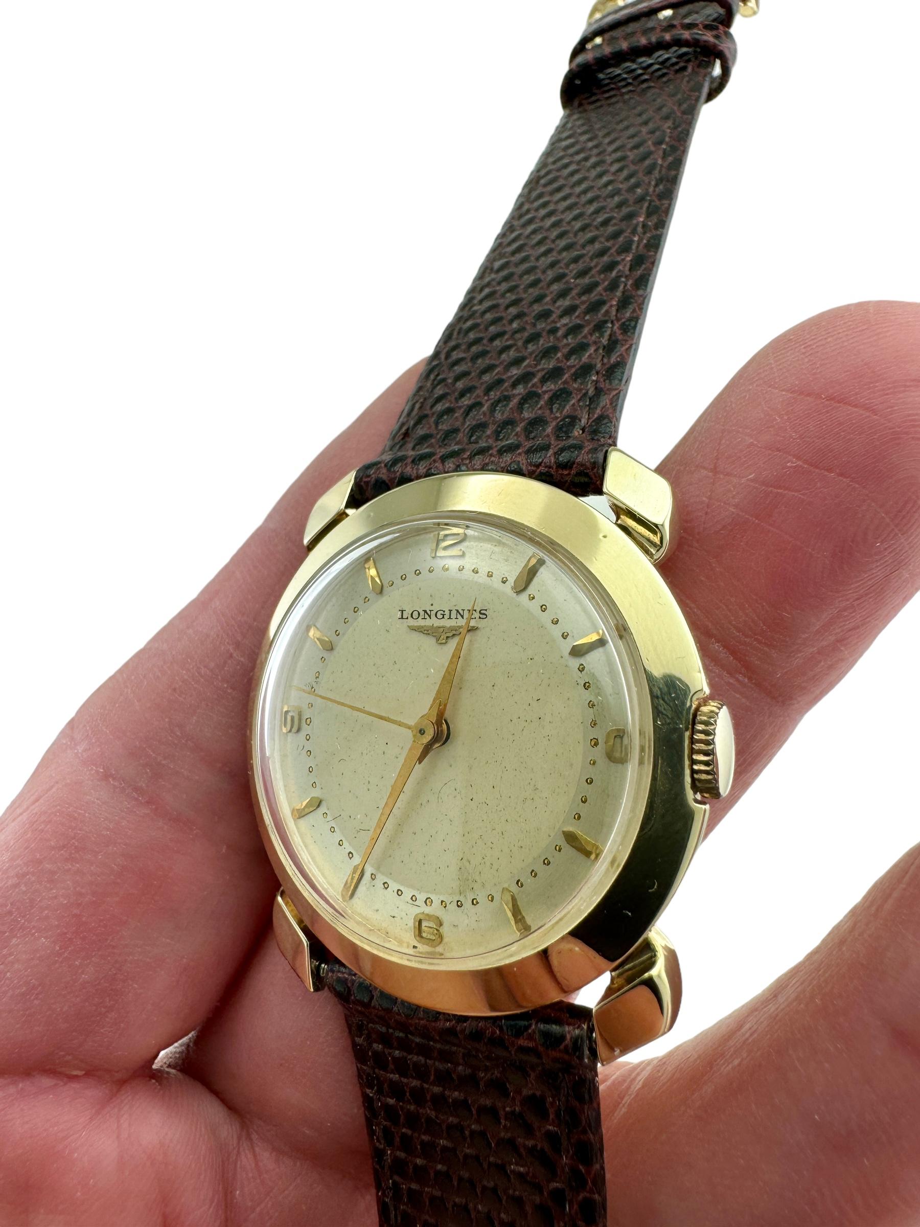 Vintage Longines Gelbgold-Armbanduhr im Zustand „Gut“ im Angebot in Los Angeles, CA