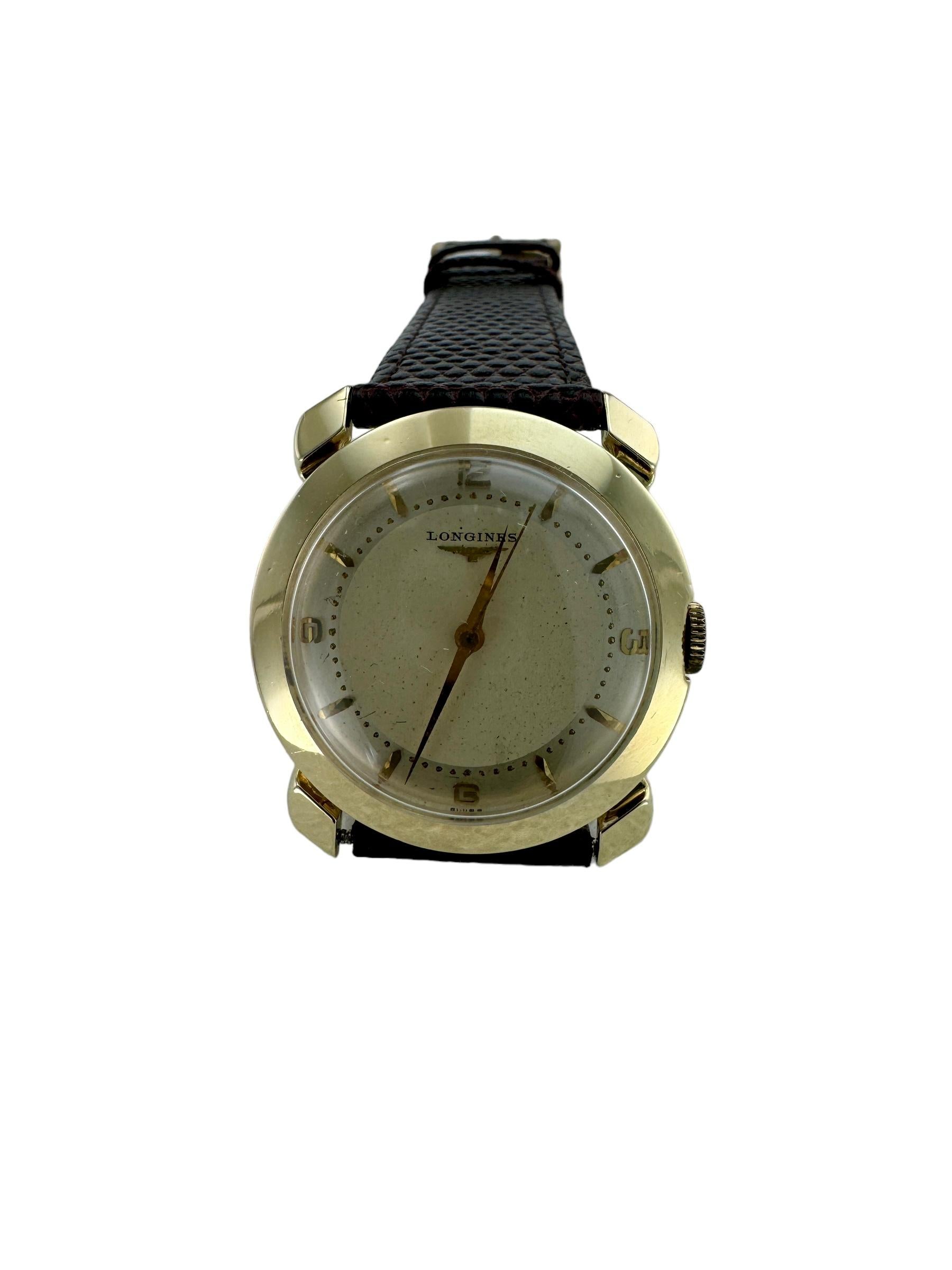Women's or Men's Vintage Longines Yellow Gold Wristwatch  For Sale