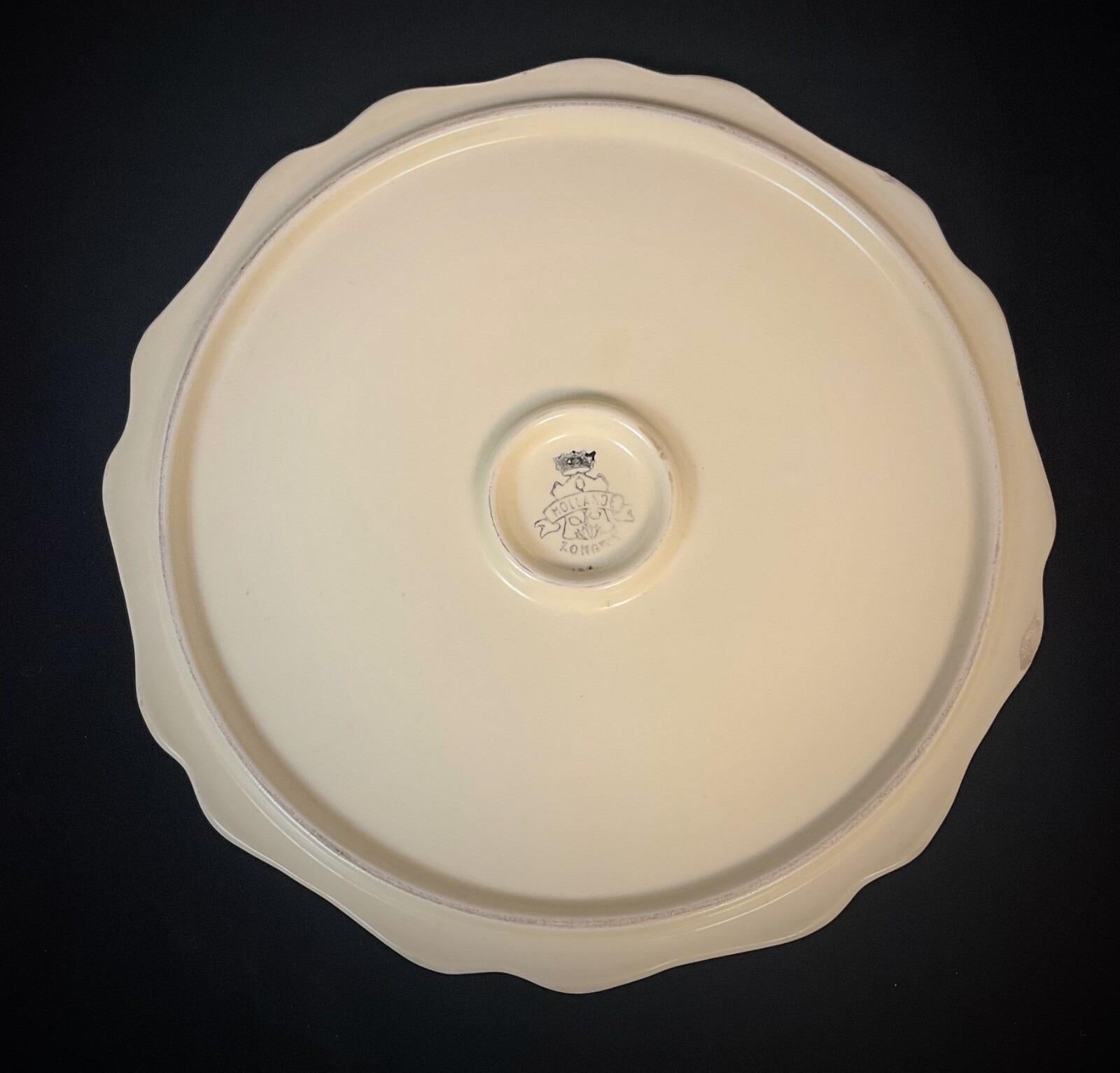 Plateau à fromage vintage en céramique émaillée Longwy, style hollandais - 2Y610 en vente 4