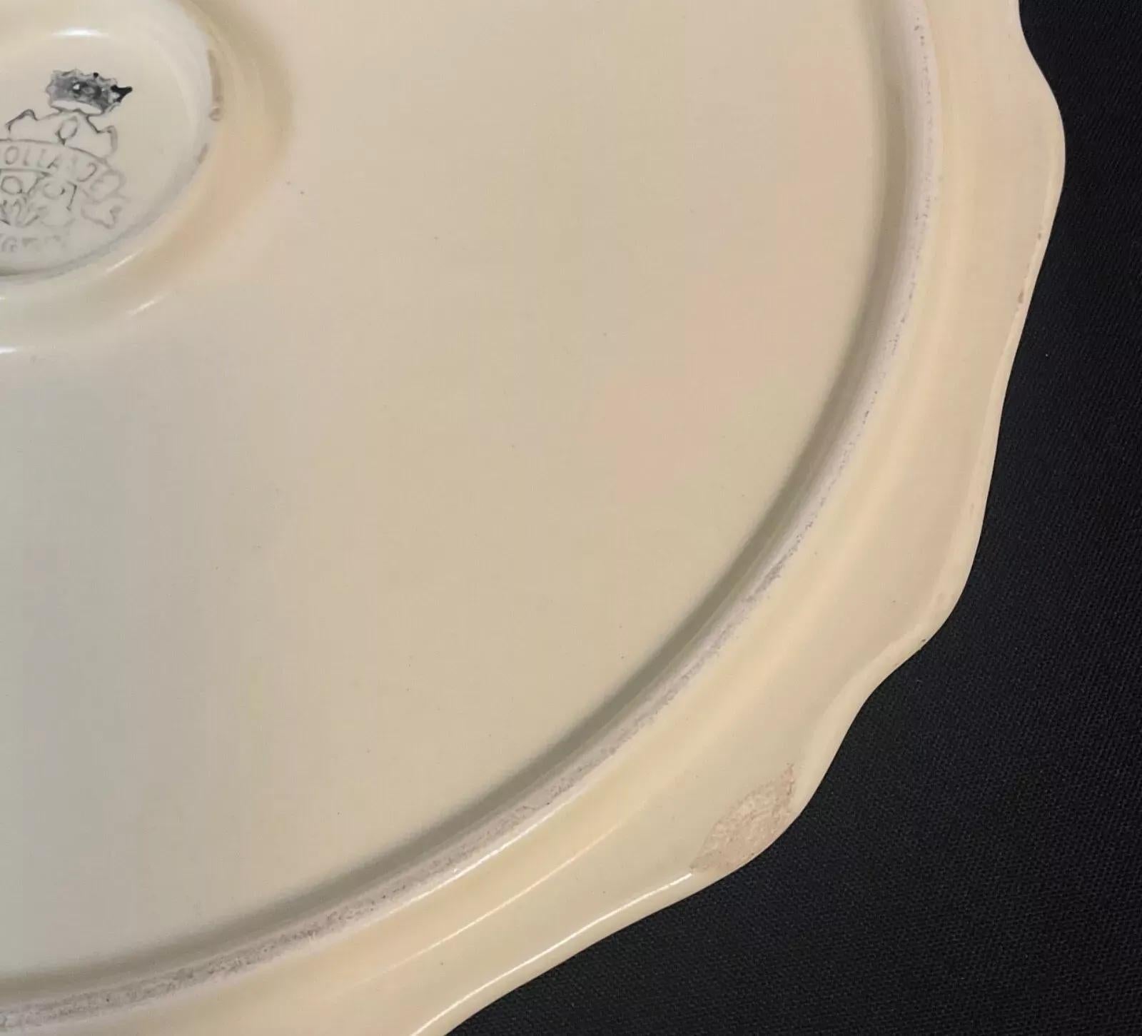 Français Plateau à fromage vintage en céramique émaillée Longwy, style hollandais - 2Y610 en vente