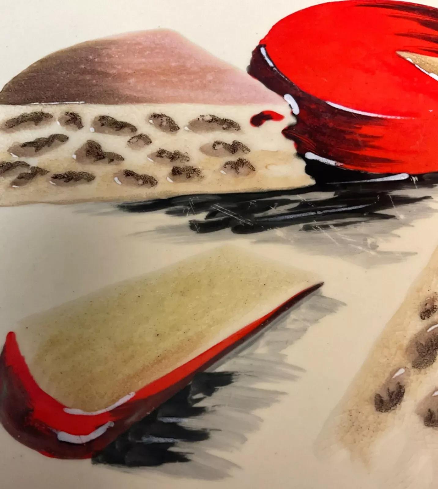 Plateau à fromage vintage en céramique émaillée Longwy, style hollandais - 2Y610 Bon état - En vente à Bordeaux, FR