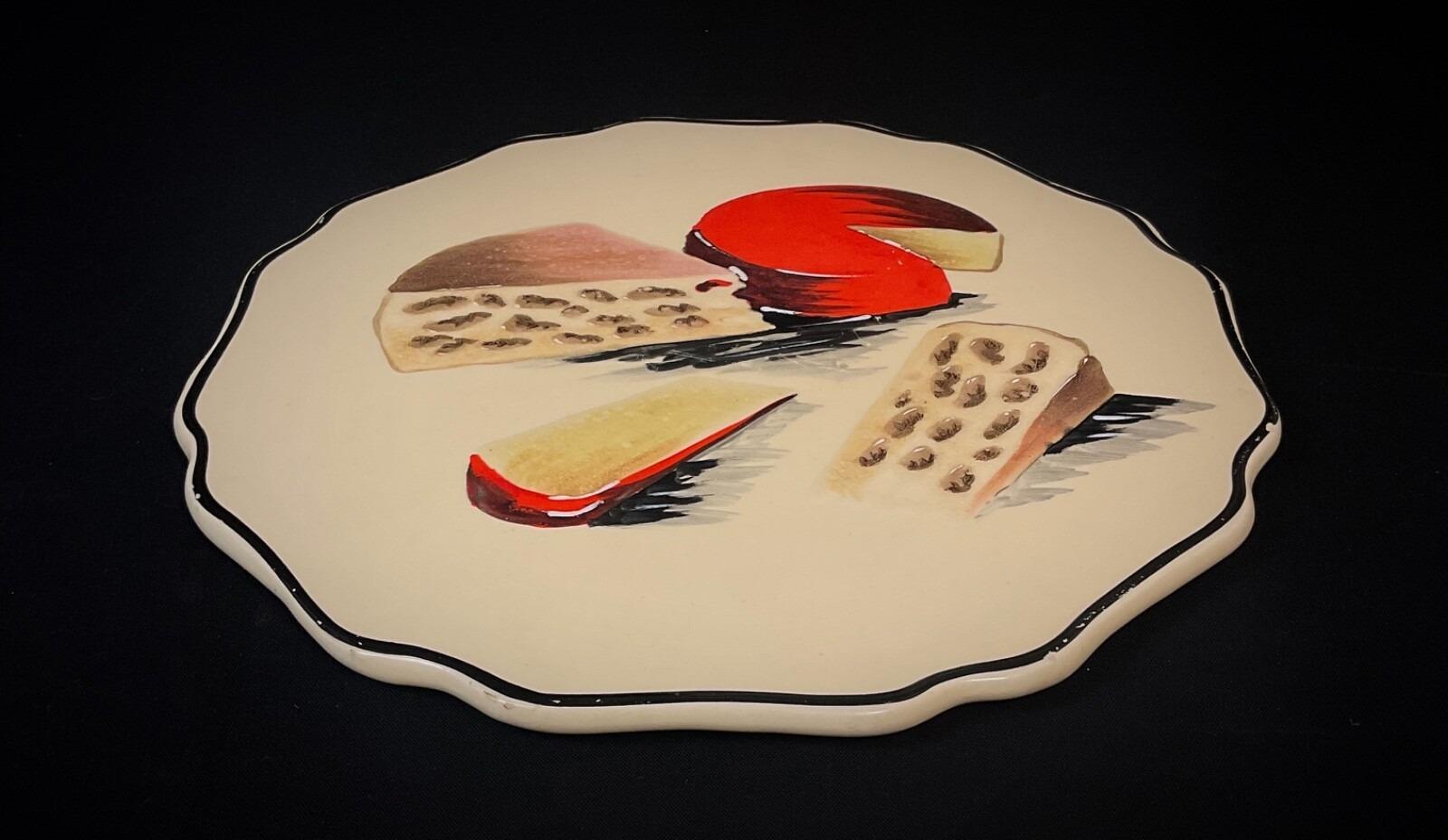 Plateau à fromage vintage en céramique émaillée Longwy, style hollandais - 2Y610 en vente 3
