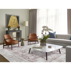 Vintage Look Faded Red Persian Tabriz Shabby Chic Oriental Rug