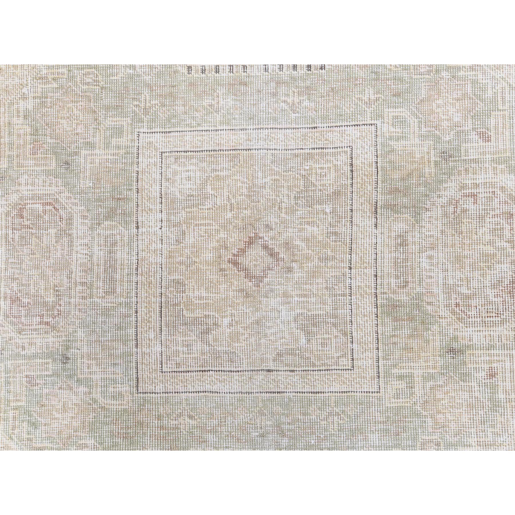 Vintage Look Light Brown Persian Tabriz Bohemian Oriental Rug 2