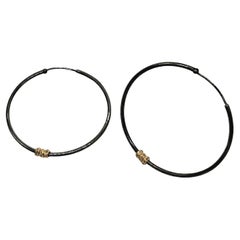 Vintage Look Pave Diamanten Funde oxidiert Sterling Silber Creolen Ohrring