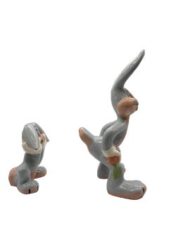 Vintage Looney Toons Bugs Bunny Porcelian Statue Pair Warner Bros by Evan Shaw