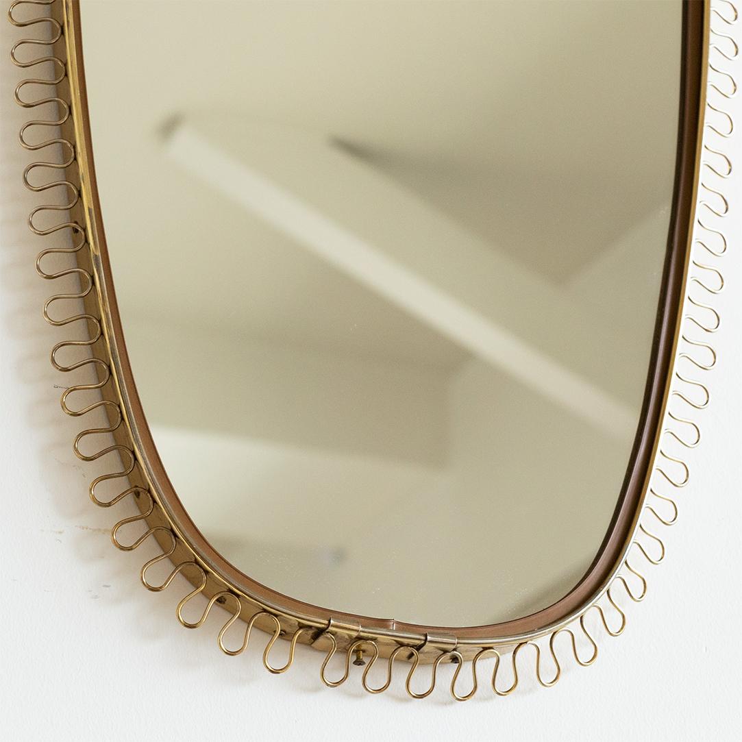 Vintage Loop Brass Mirror by Josef Frank 1