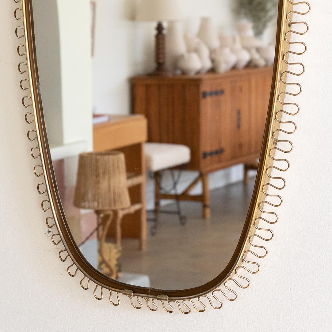 Vintage Loop Brass Mirror by Josef Frank 2