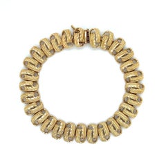 Vintage Loop Weave Link Gold Statement Bracelet