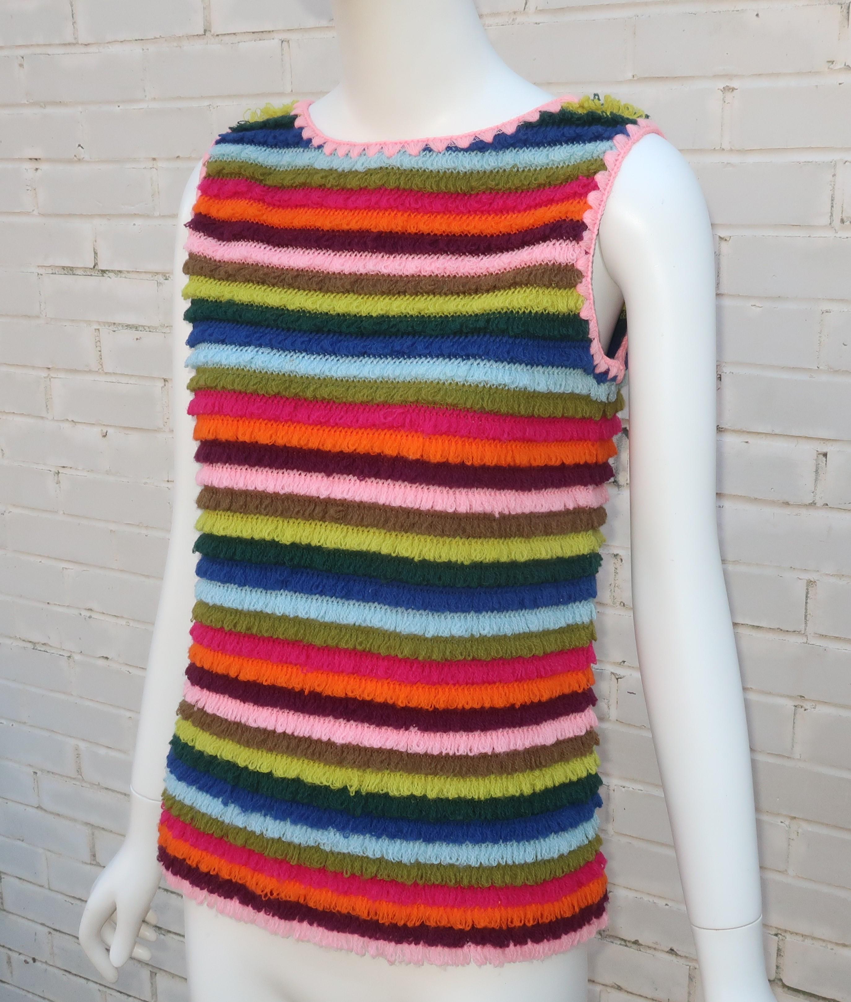 Vintage Loop Wool Sweater Vest, 1960's 1