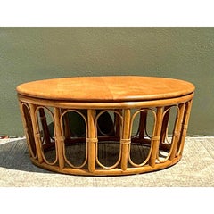 Vintage Looping Rattan Couchtisch