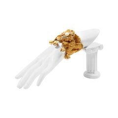 Vintage Lorenz Baumer Gold Diamante Faux Pearl Bracelet Circa 1980