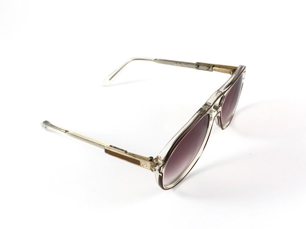Women's or Men's Vintage Loris Azszaro Translucent  Frame 1970's Sunglasses Paris For Sale