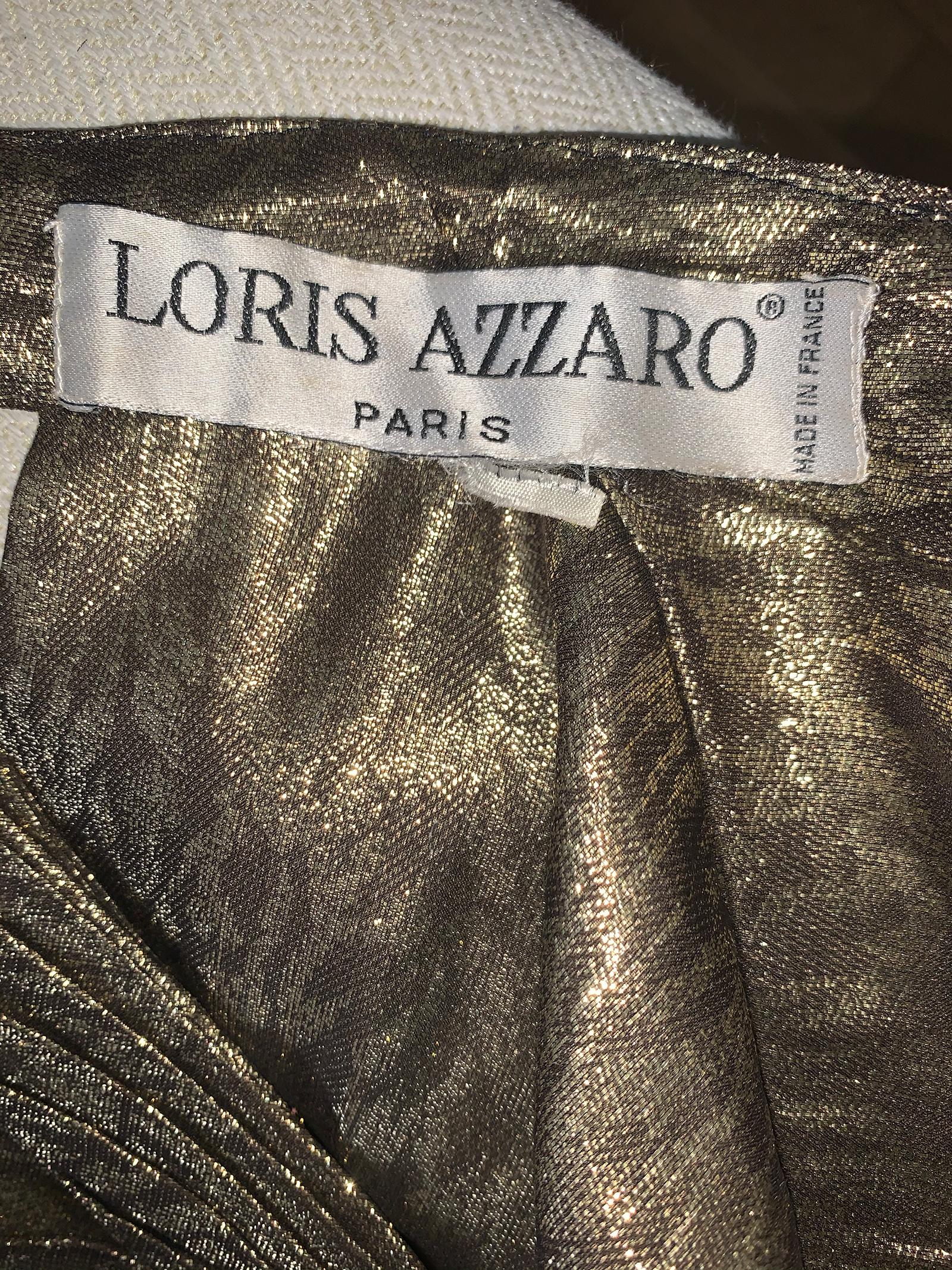 Vintage Loris Azzaro Lurex and pearl dress  For Sale 2