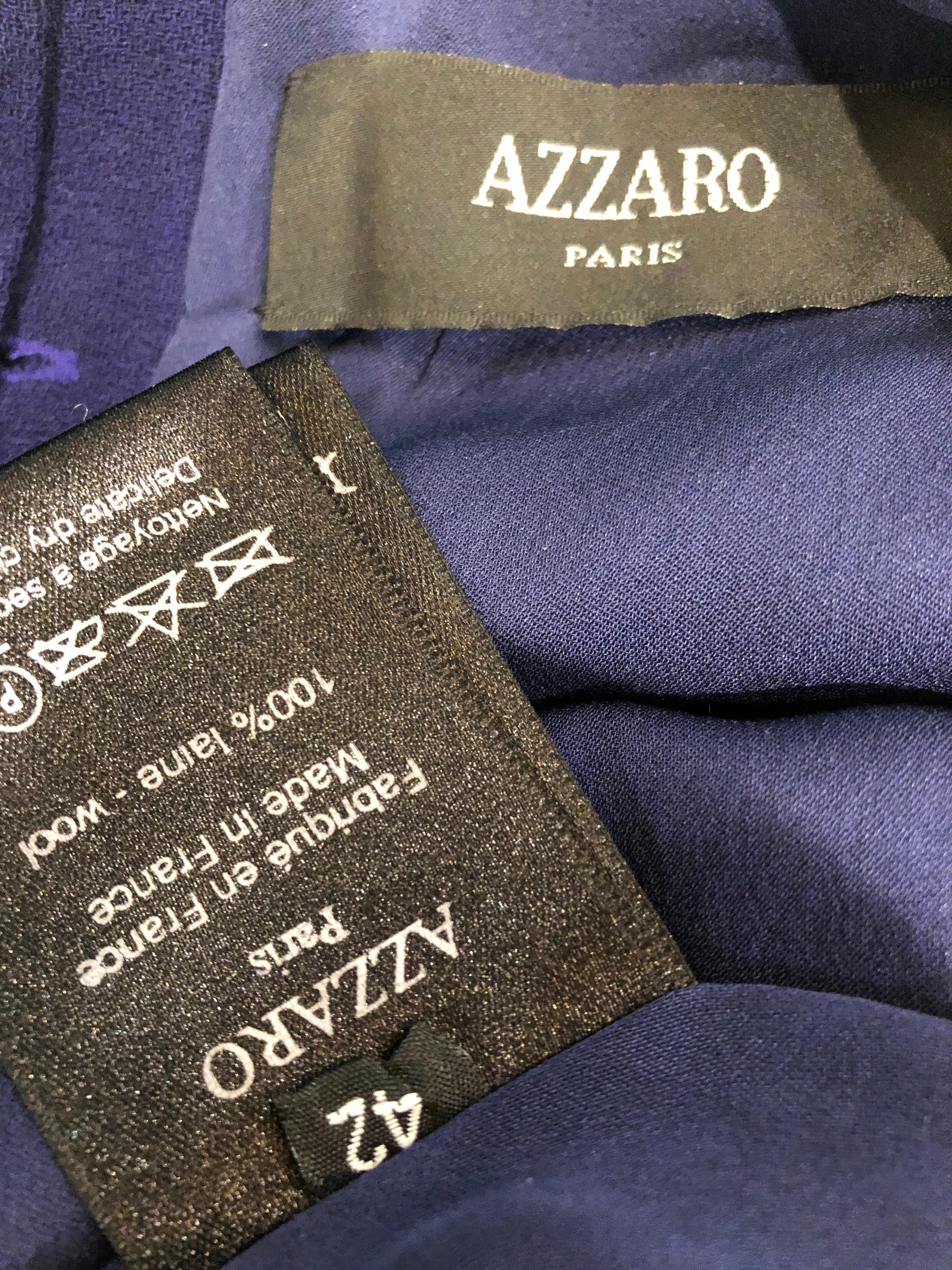 Vintage Loris Azzaro Size 42 / US 10 Purple Rhinestone Buttons Sleeveless Dress 9