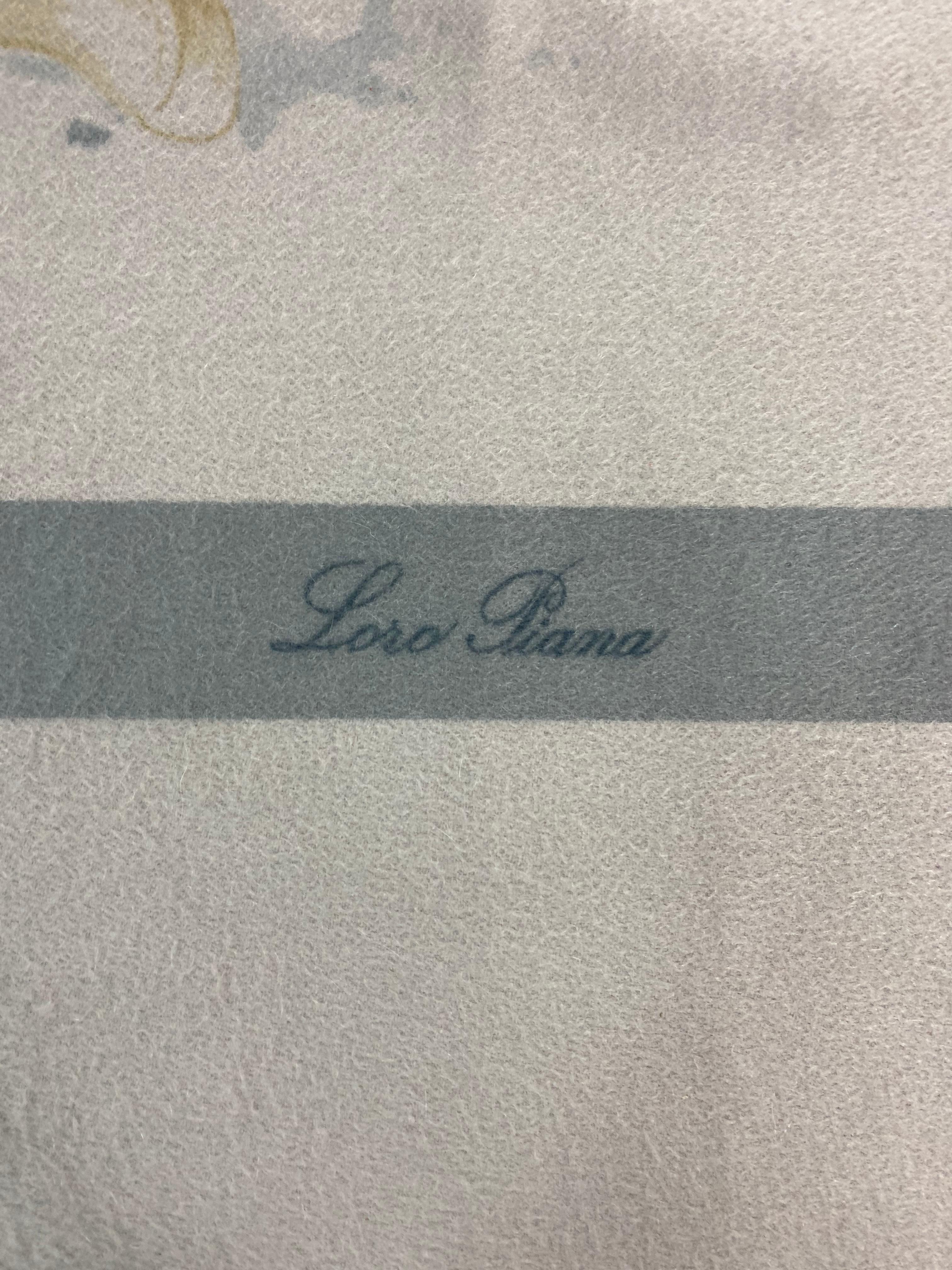 Vintage Loro Piana Grey Cashmere Throw Blanket 2