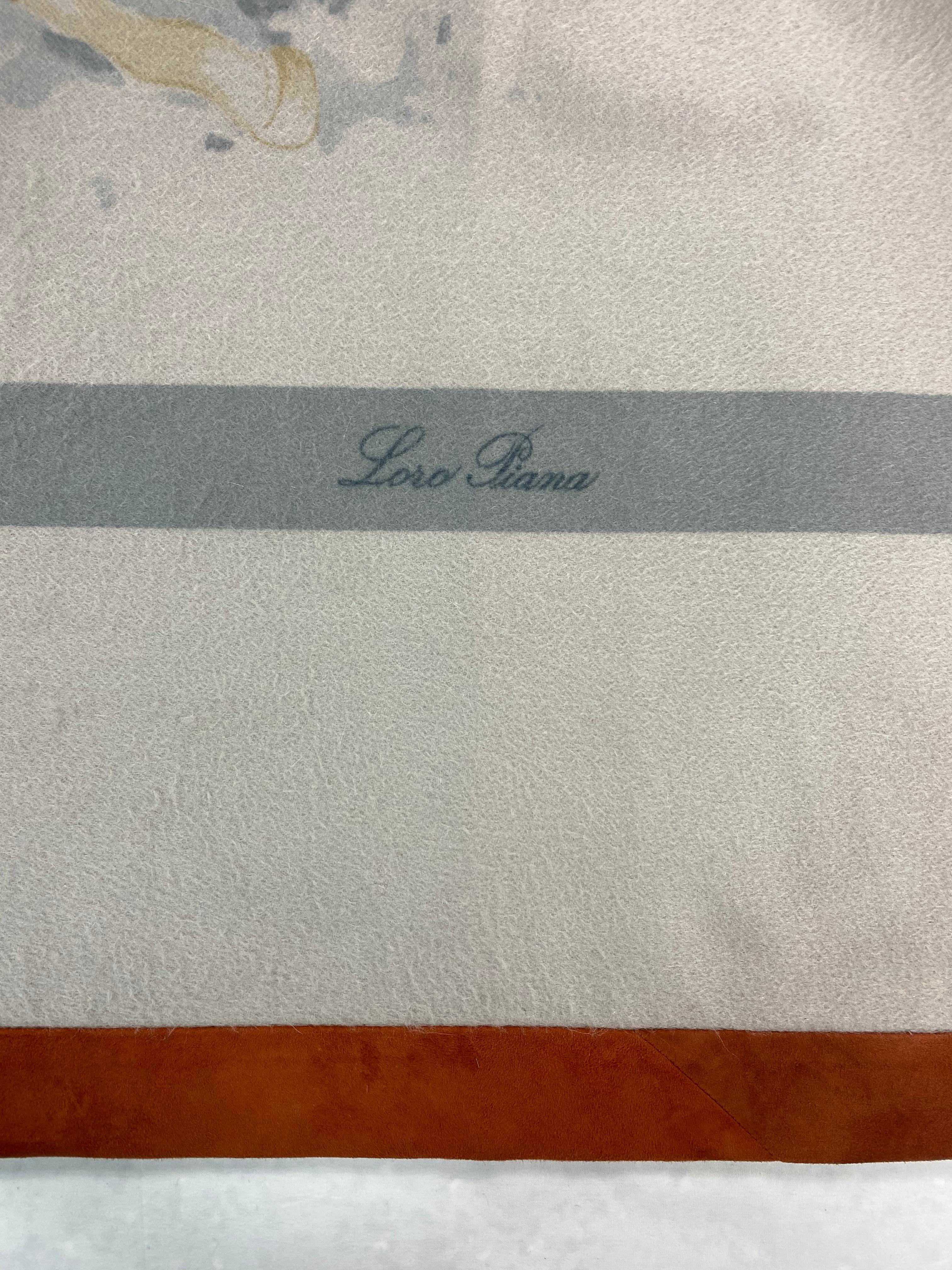Vintage Loro Piana Grey Cashmere Throw Blanket 3