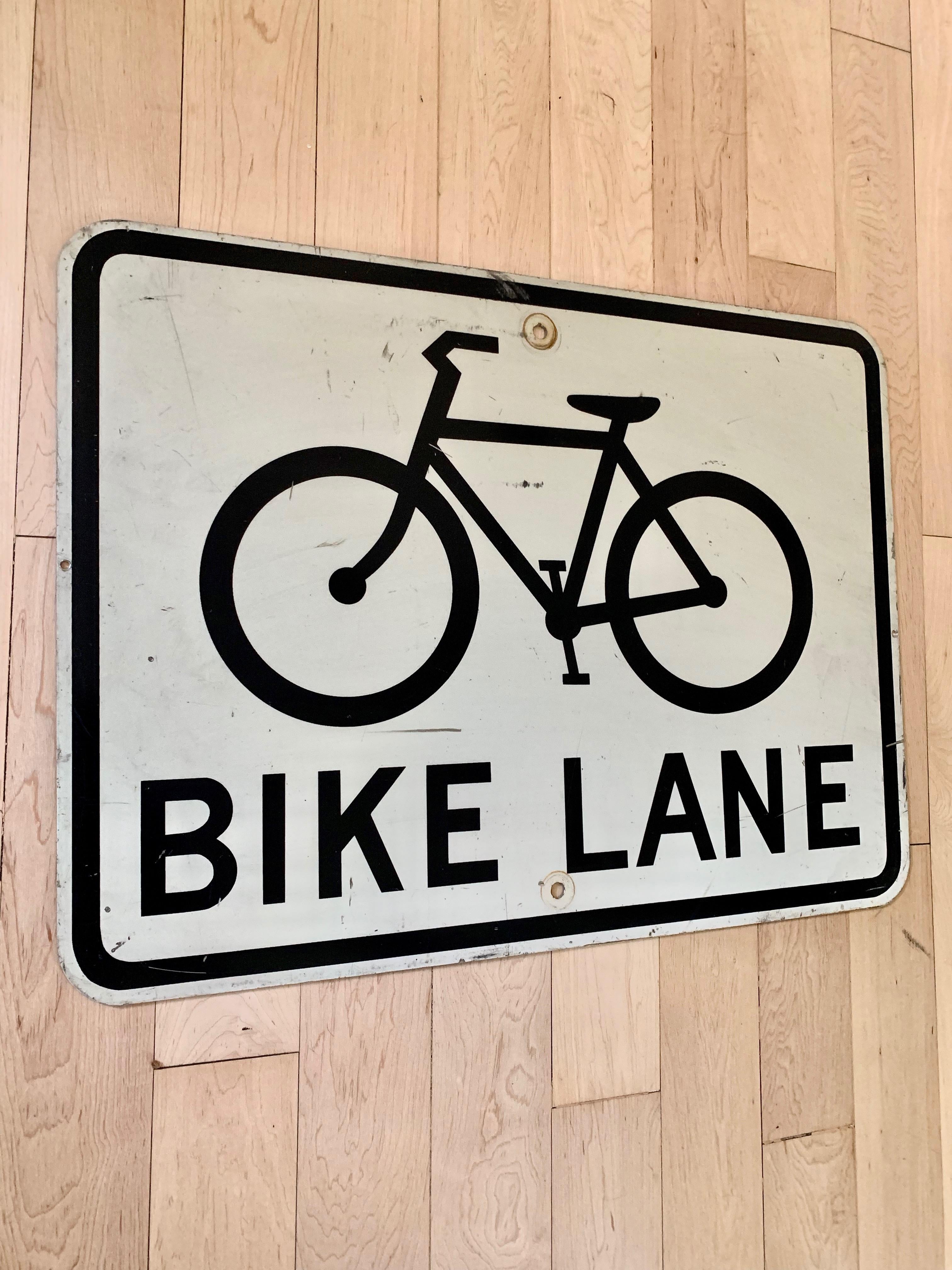 Late 20th Century Vintage Los Angeles Bike Lane Sign