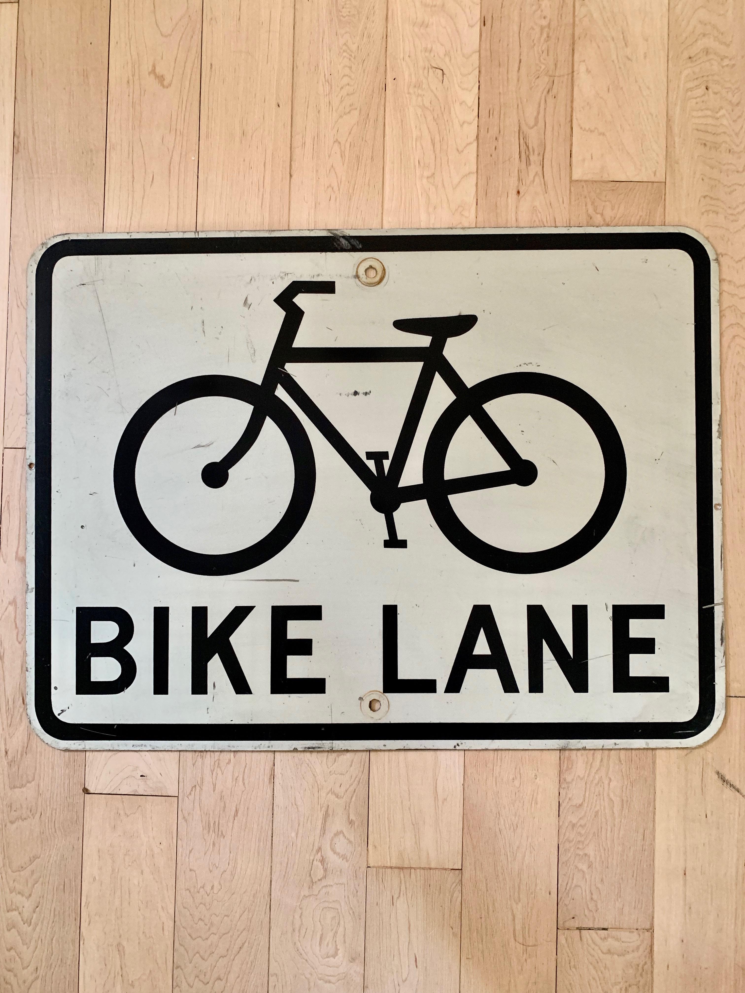 Steel Vintage Los Angeles Bike Lane Sign