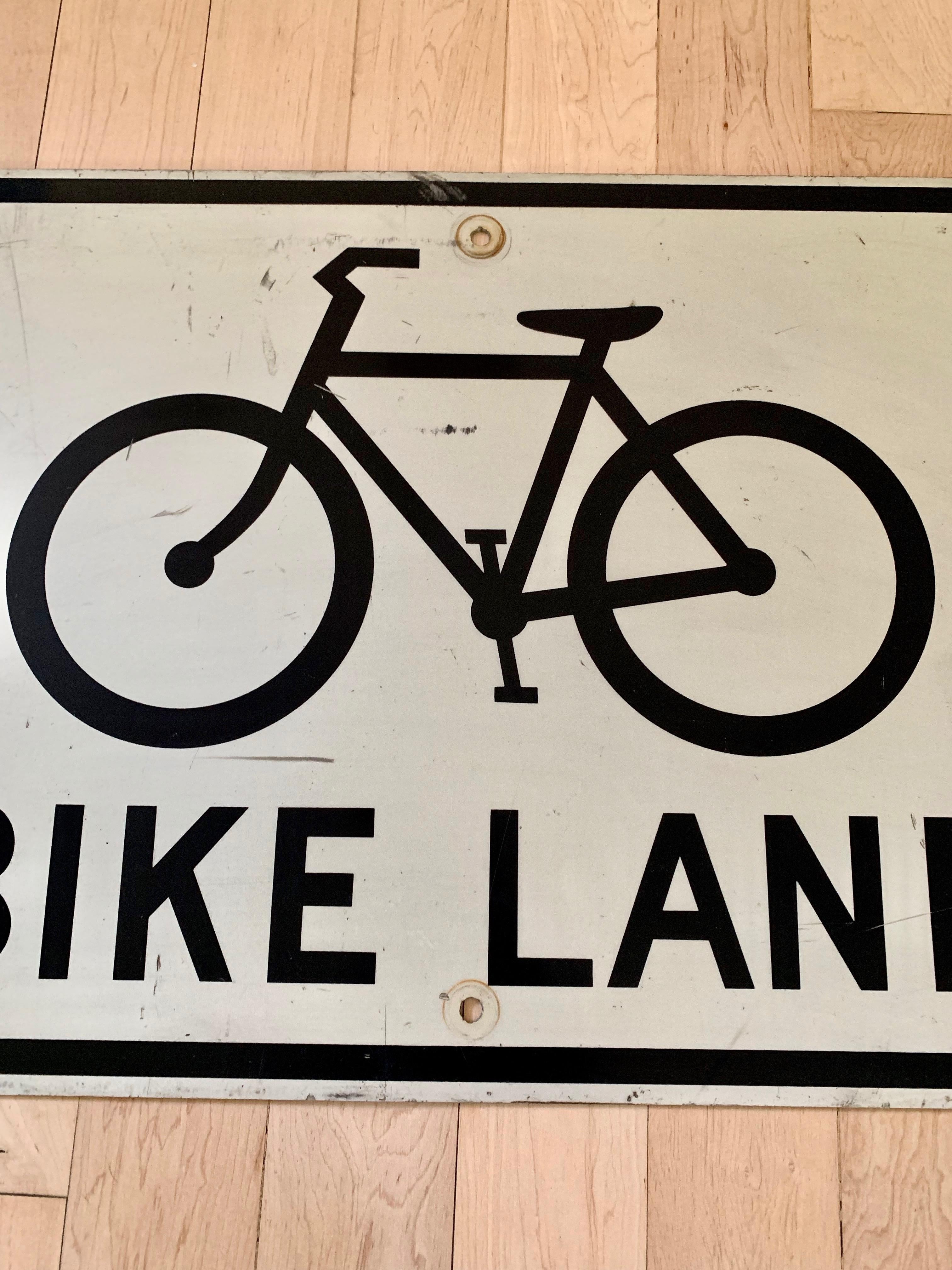 Vintage Los Angeles Bike Lane Sign 2