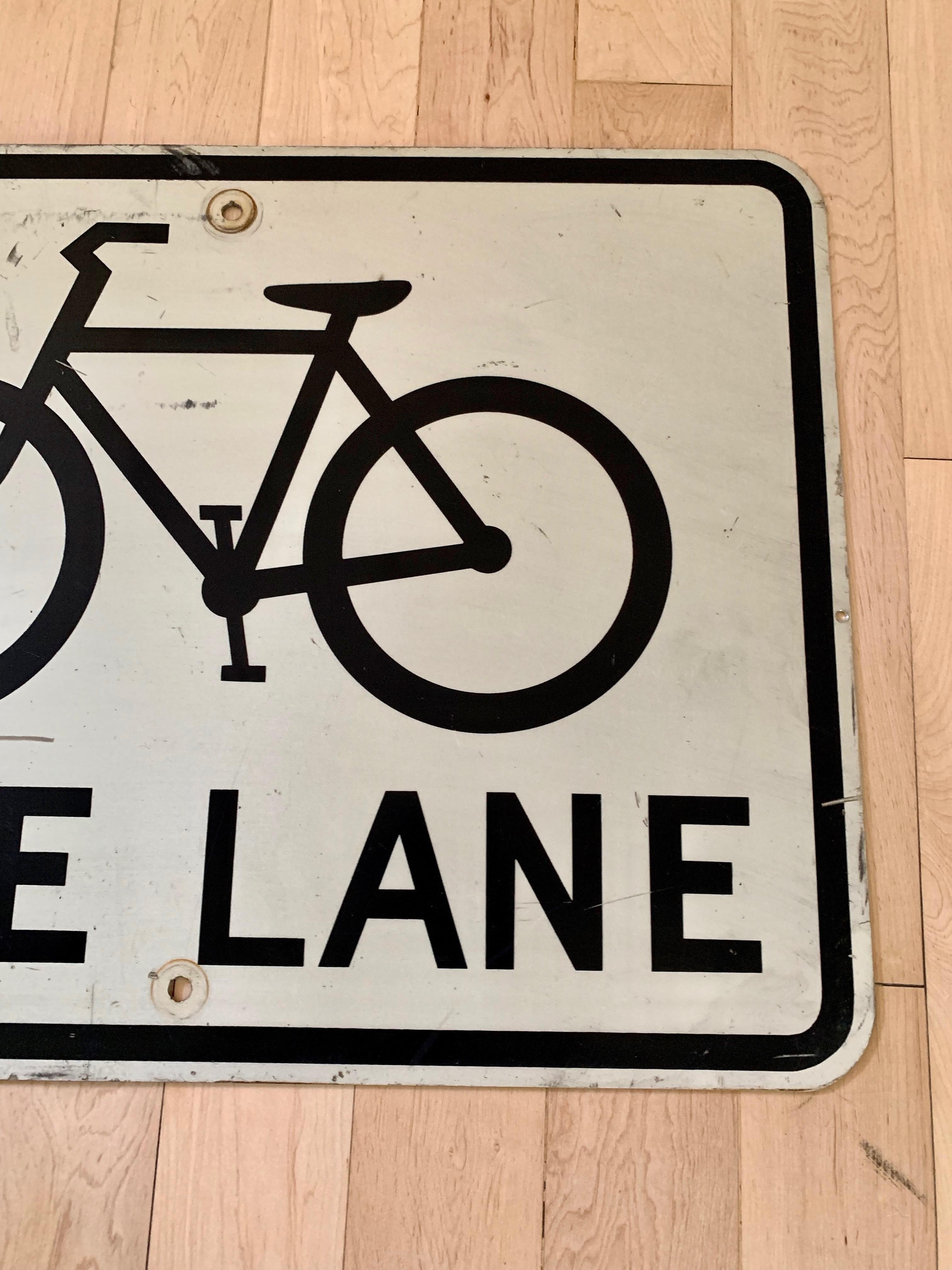 Vintage Los Angeles Bike Lane Sign 3