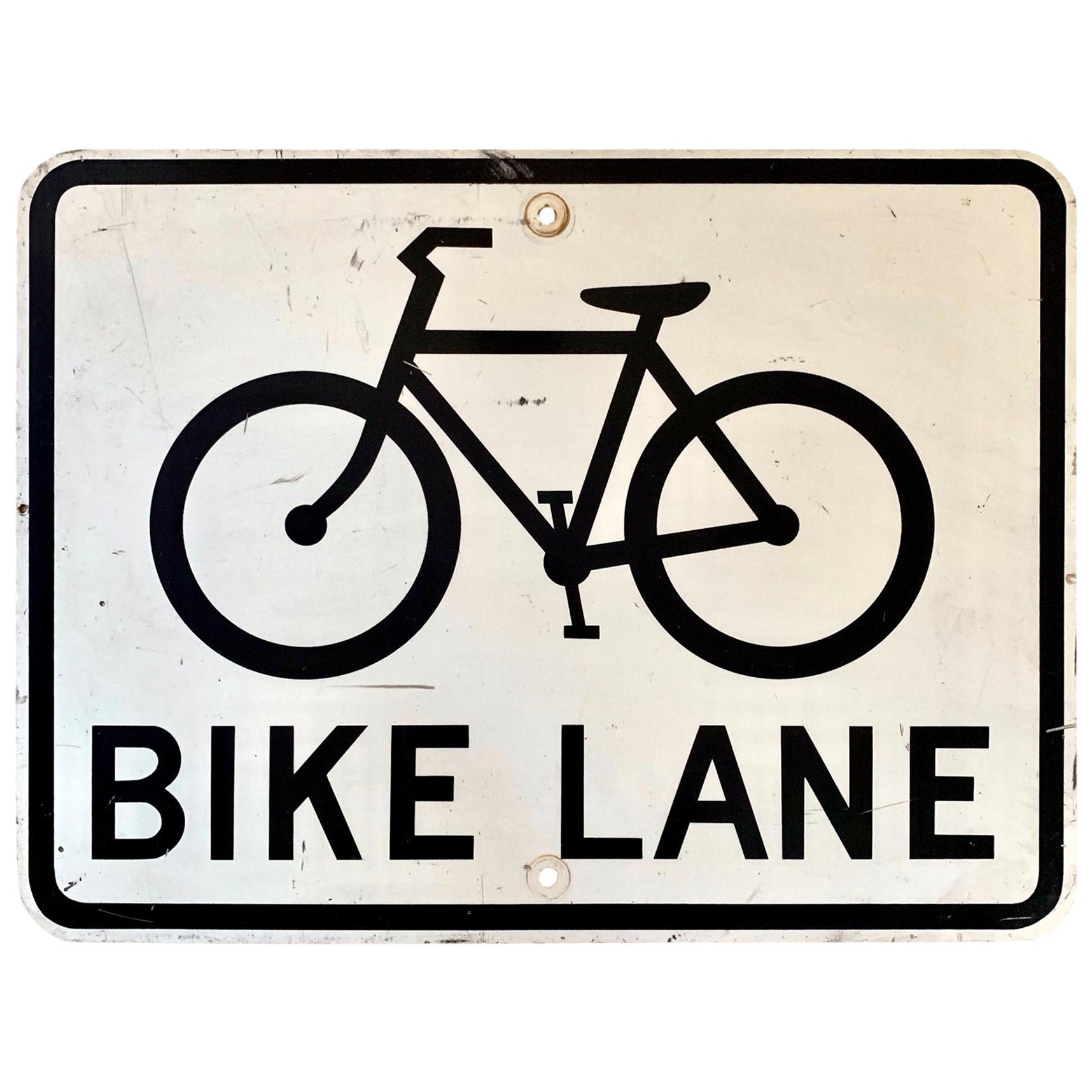 Vintage Los Angeles Bike Lane Sign