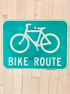 Vintage Los Angeles Bike Route Sign
