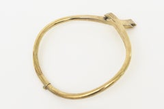 Vintage Los Castillo markiert Messing Interlocking Hände Kragen Skulptur Halskette