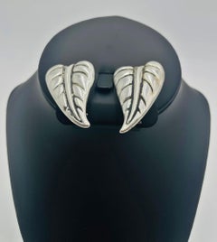 Vintage Los Castillo Sterling Leaf Pins, Taxco Mexican Modern Silver