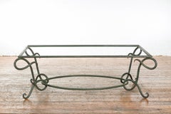 Vintage Lost Wax Cast Bronze Verde Coffee Table Base with L Shaped Legs
