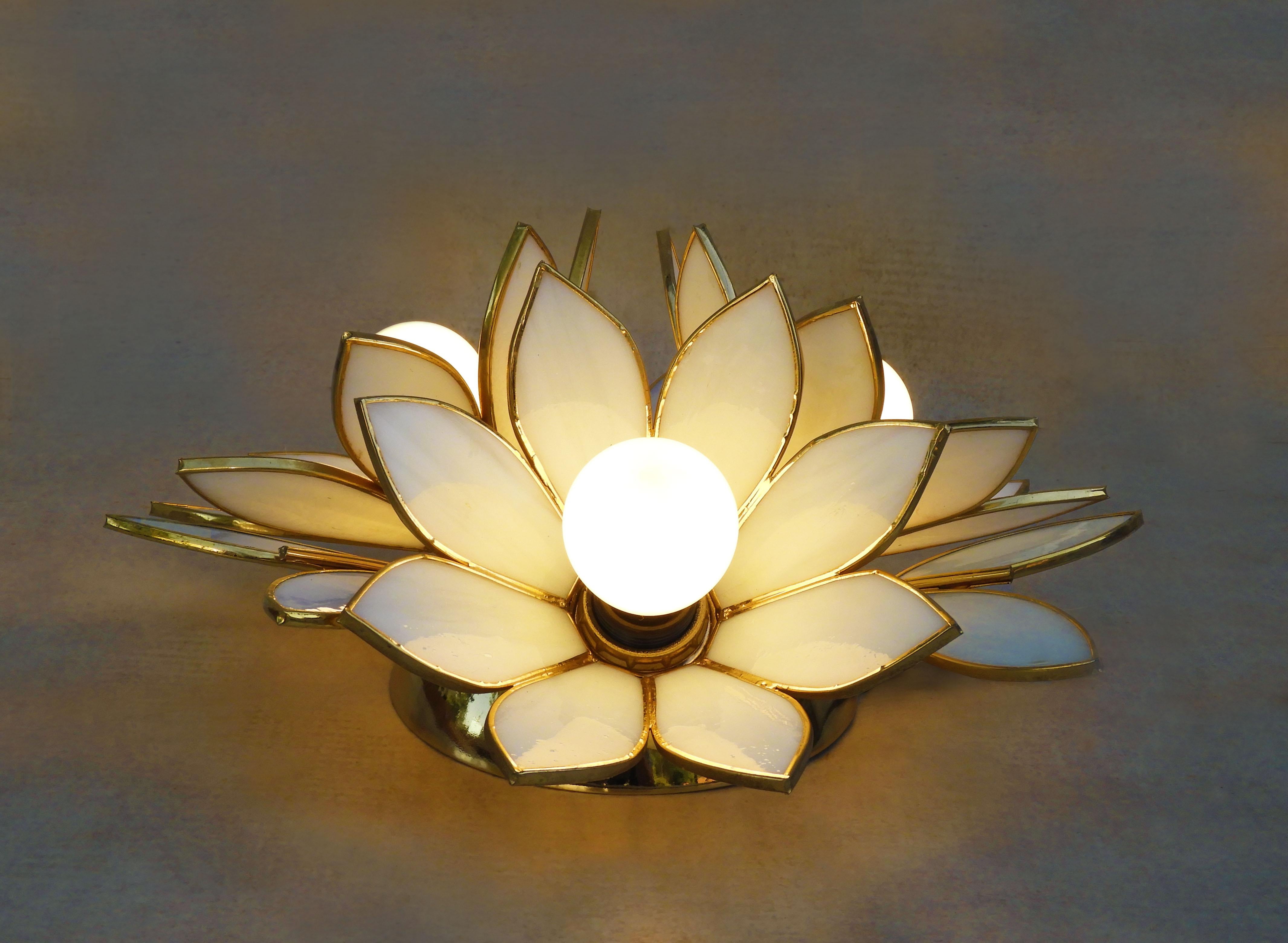 Hollywood Regency Applique murale ou encastrée vintage en forme de fleur de lotus, France, années 1980 en vente