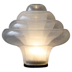 Lampada da tavolo Lotus vintage di Carlo Nason per Mazzega, vetro soffiato di Murano, rara