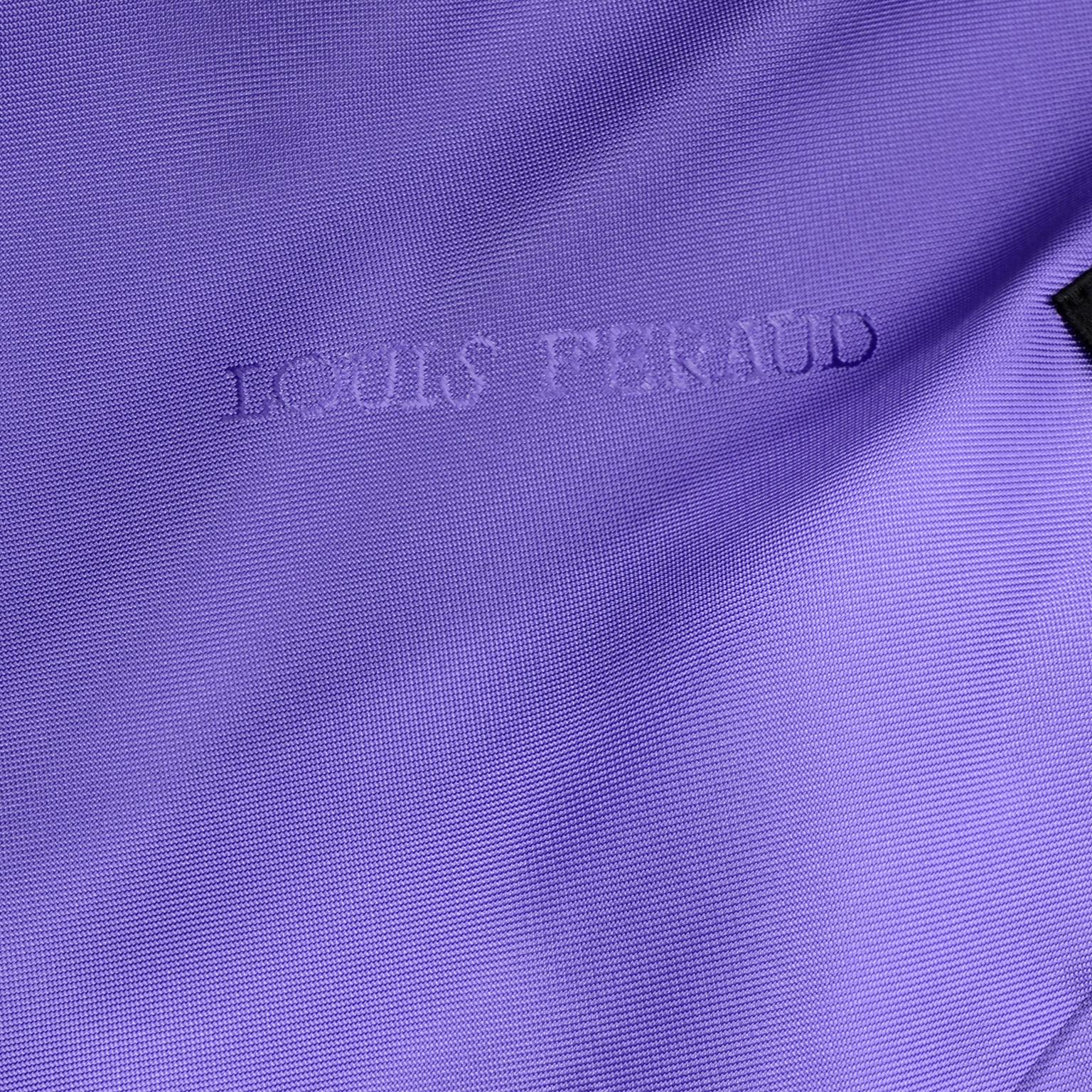 Vintage Louis Feraud Deep Purple Angora and Wool Trench Style Coat With Belt 2