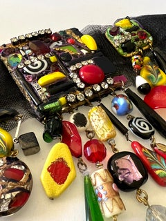 Collana vintage in organza con gioielli di Louis Feraud