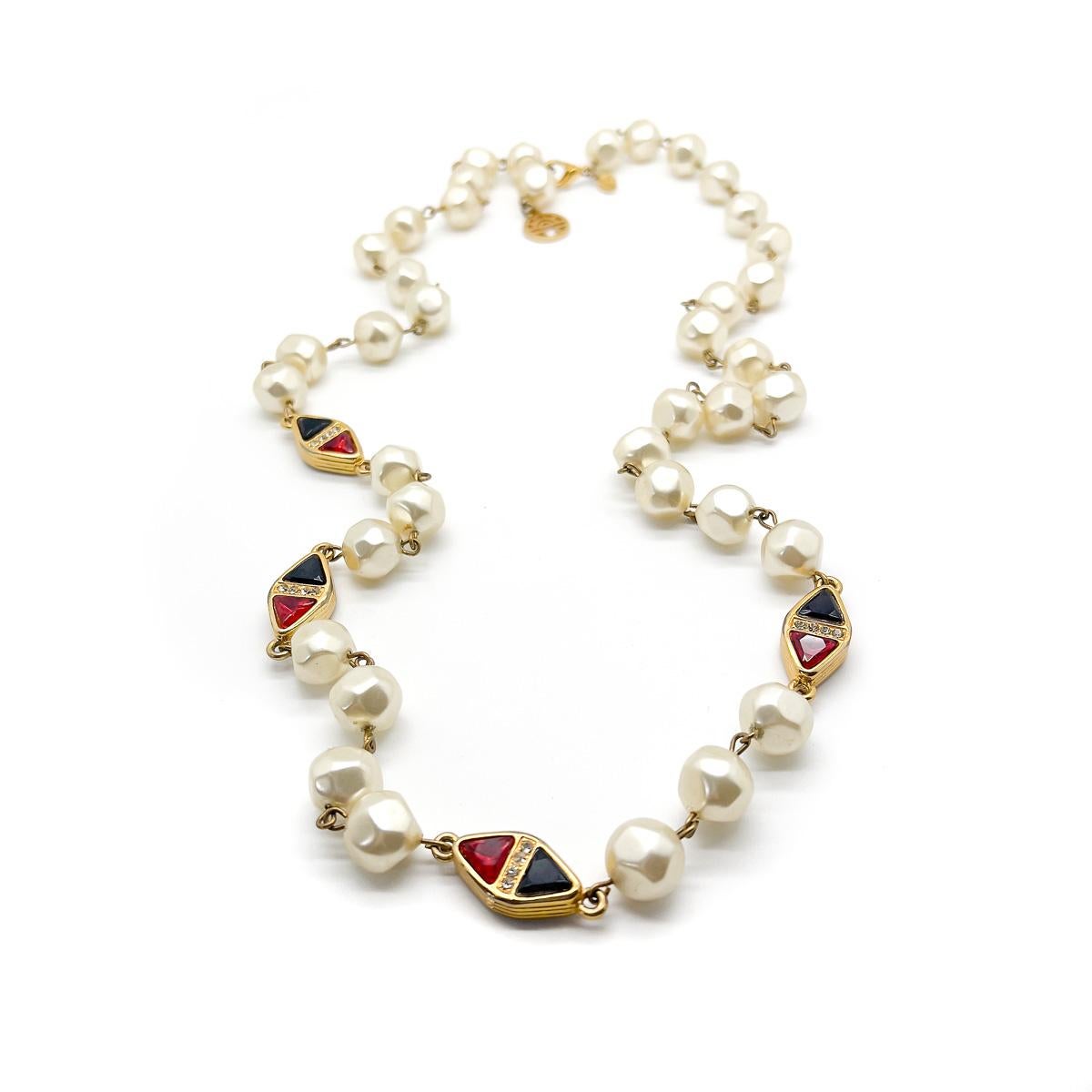 Vintage Louis Féraud Jewelled Perlenkette 1980s im Angebot 2