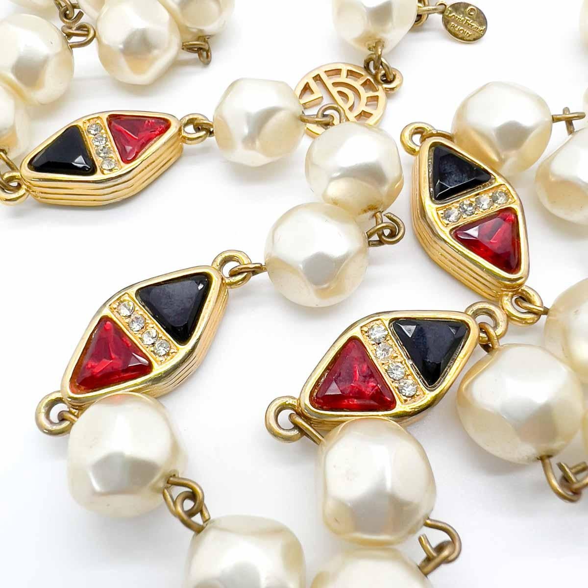 Vintage Louis Féraud Jewelled Perlenkette 1980s im Angebot 3