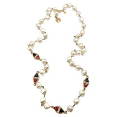 Vintage Louis Féraud Jewelled Perlenkette 1980s