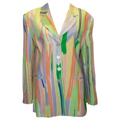 Chaqueta de lino multicolor vintage Louis Feraud