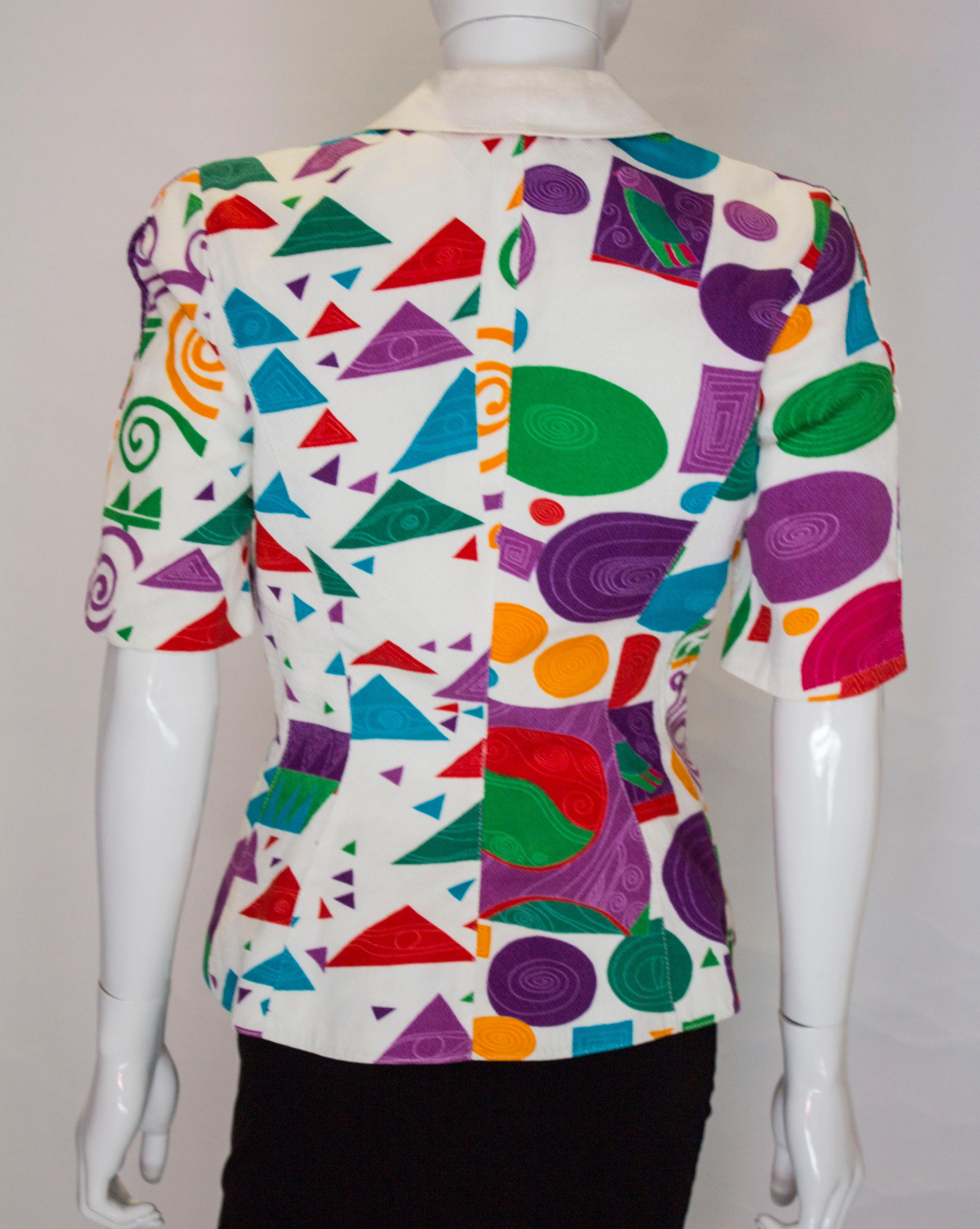 Vintage Louis Feraud Print Jacket For Sale at 1stDibs