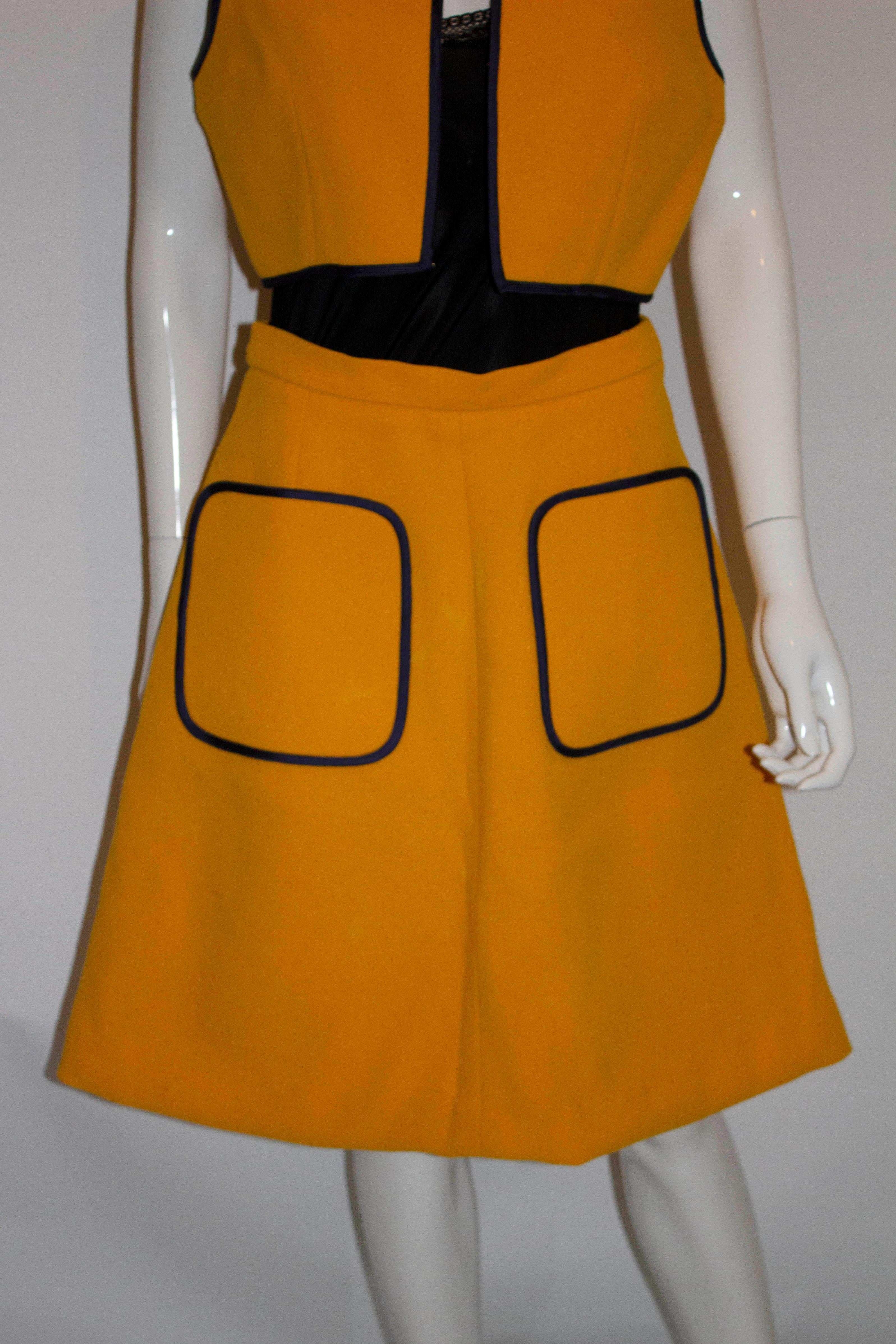 Vintage Louis Feraud Skirt and Waistcoat In Good Condition In London, GB