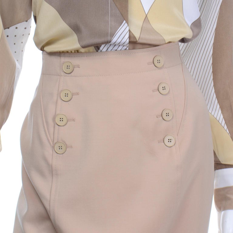 Vintage Louis Feraud Tan 3 Piece Skirt Blouse and Jacket Suit Outfit ...