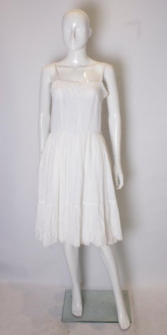 Vintage Louis Feraud White Cotton Dress