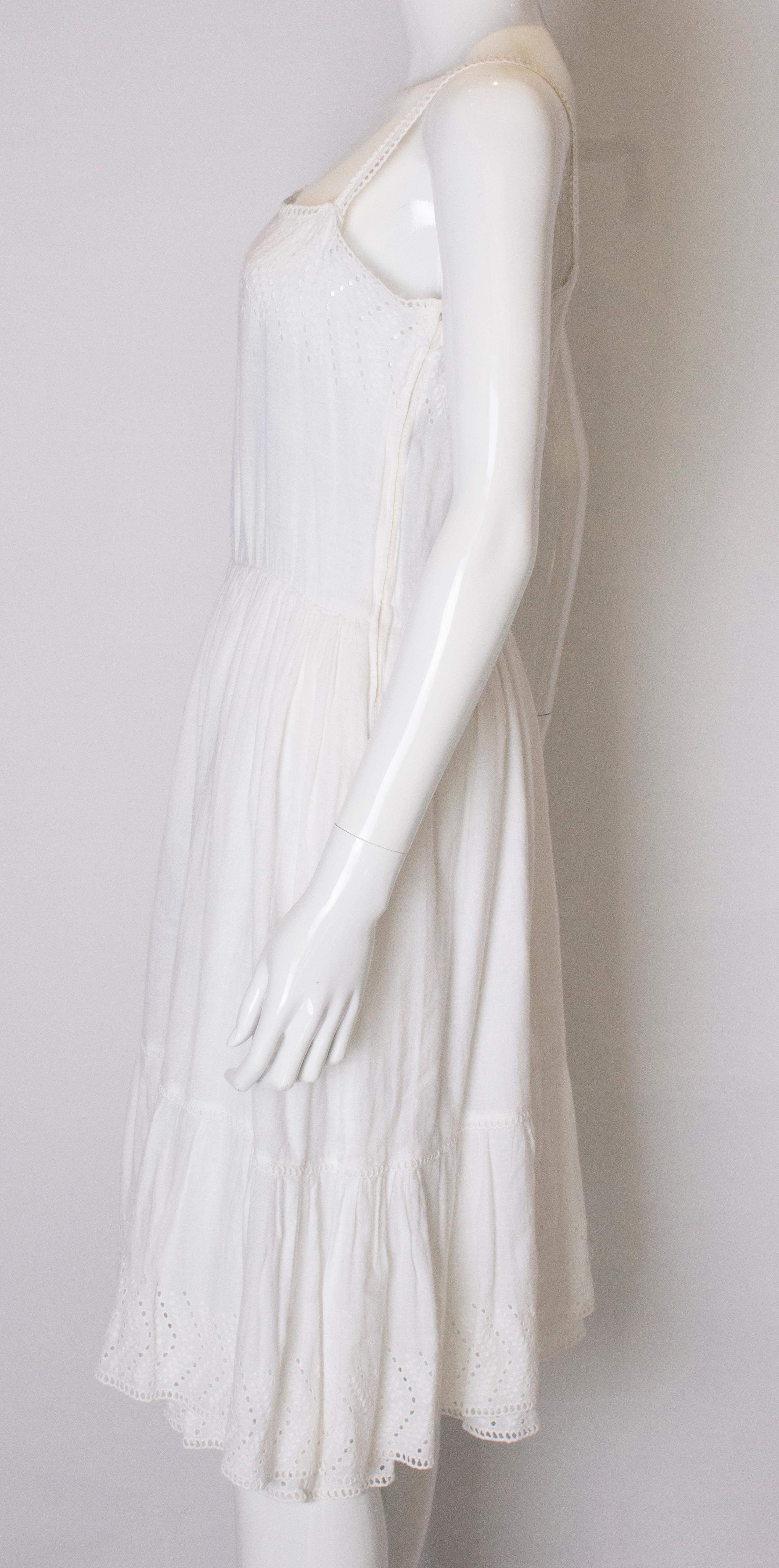 Women's Vintage Louis Feraud White Cotton Dress For Sale