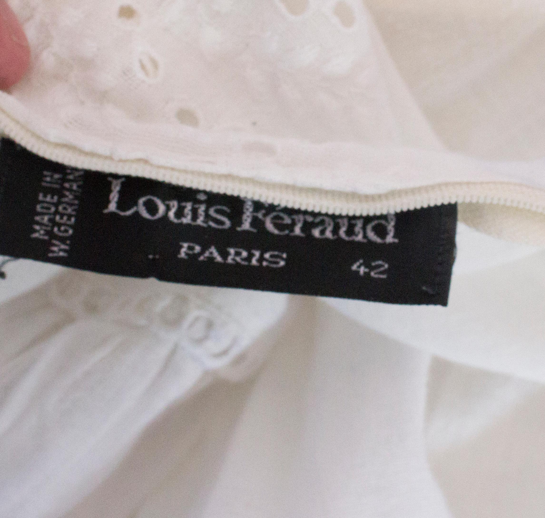 Vintage Louis Feraud White Cotton Dress For Sale 3