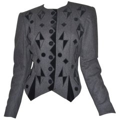 Vintage Louis Feraud Wool, Velvet Jacket