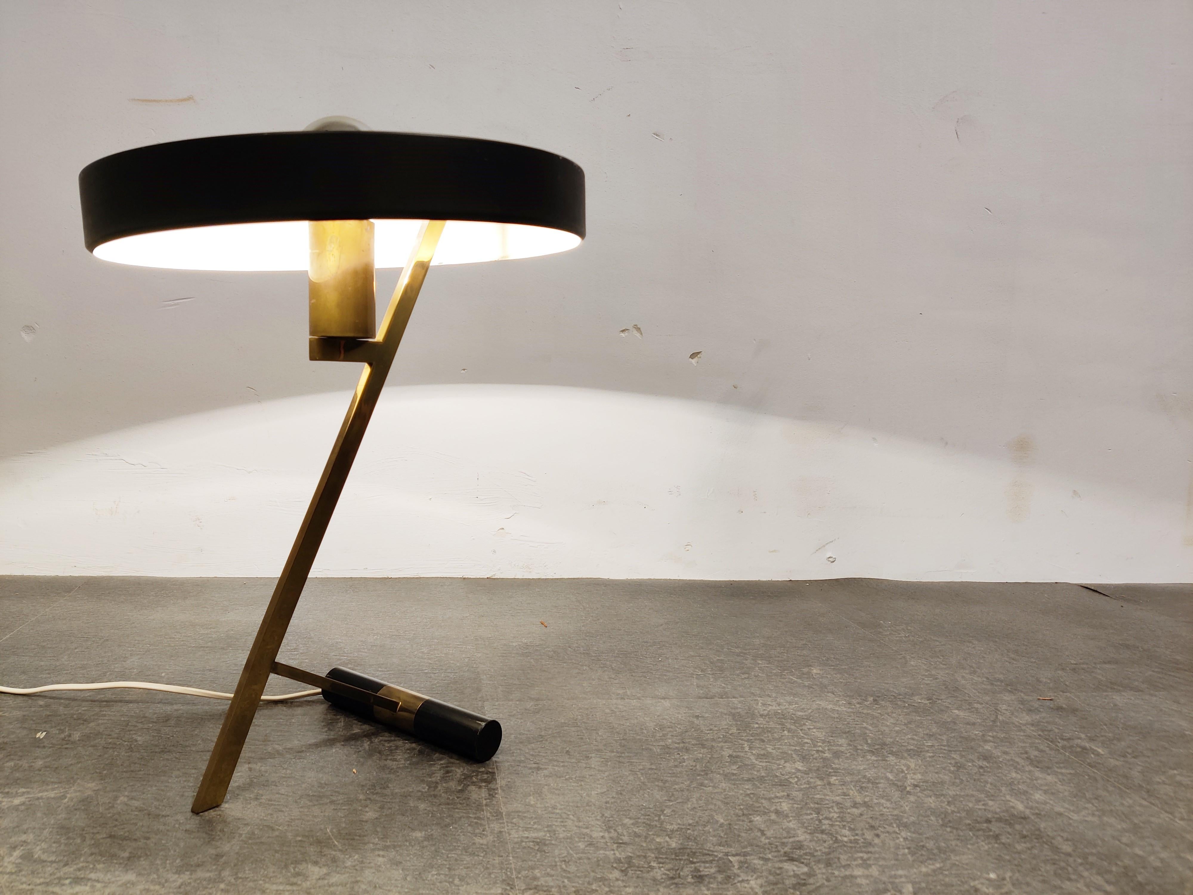 Vintage Louis Kalff Diplomat or Z Model Table Lamp, 1950s In Good Condition In HEVERLEE, BE