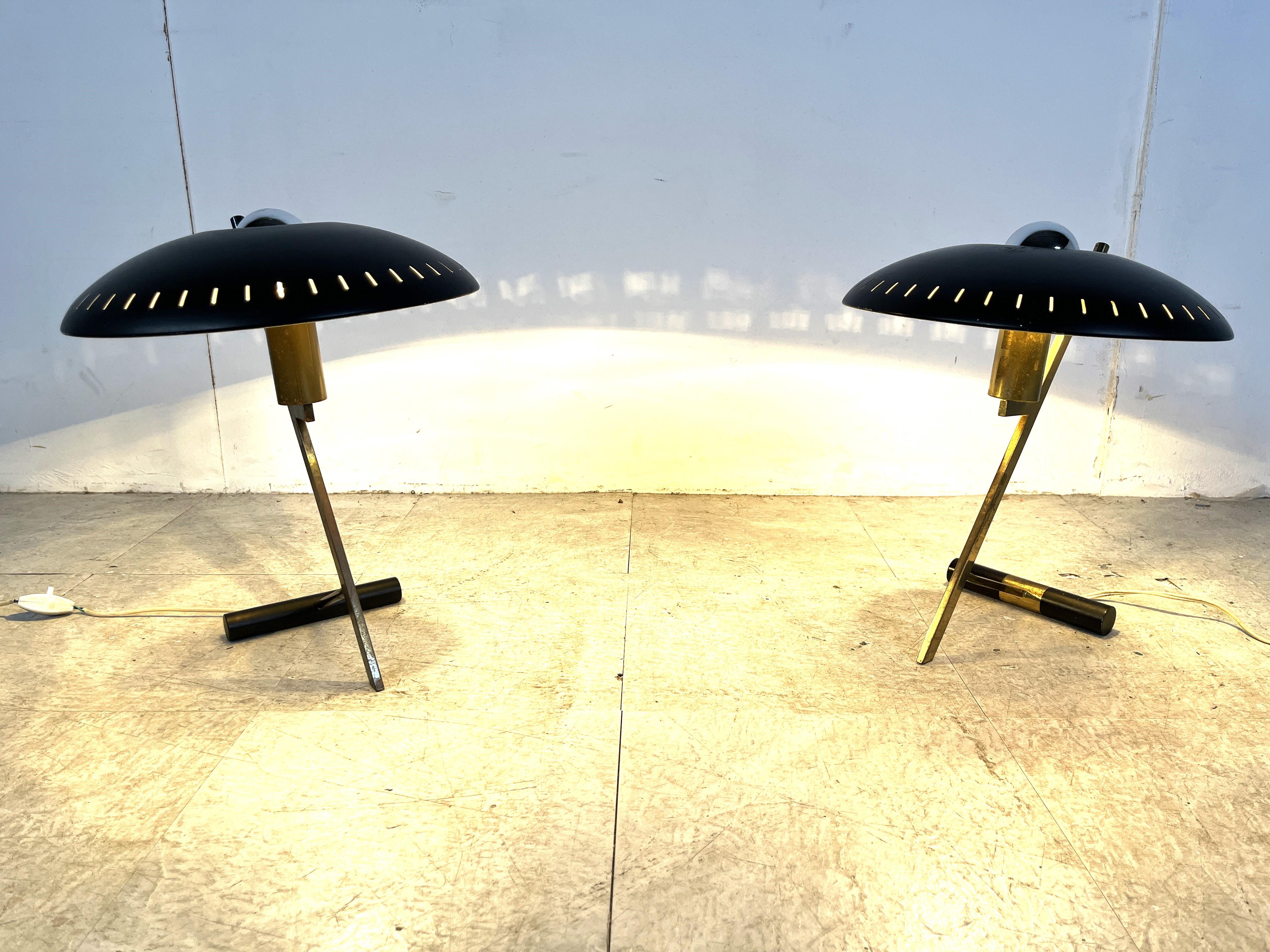 Mid-Century Modern Vintage louis kalff diplomat or z model table lamps set of 2, 1950s