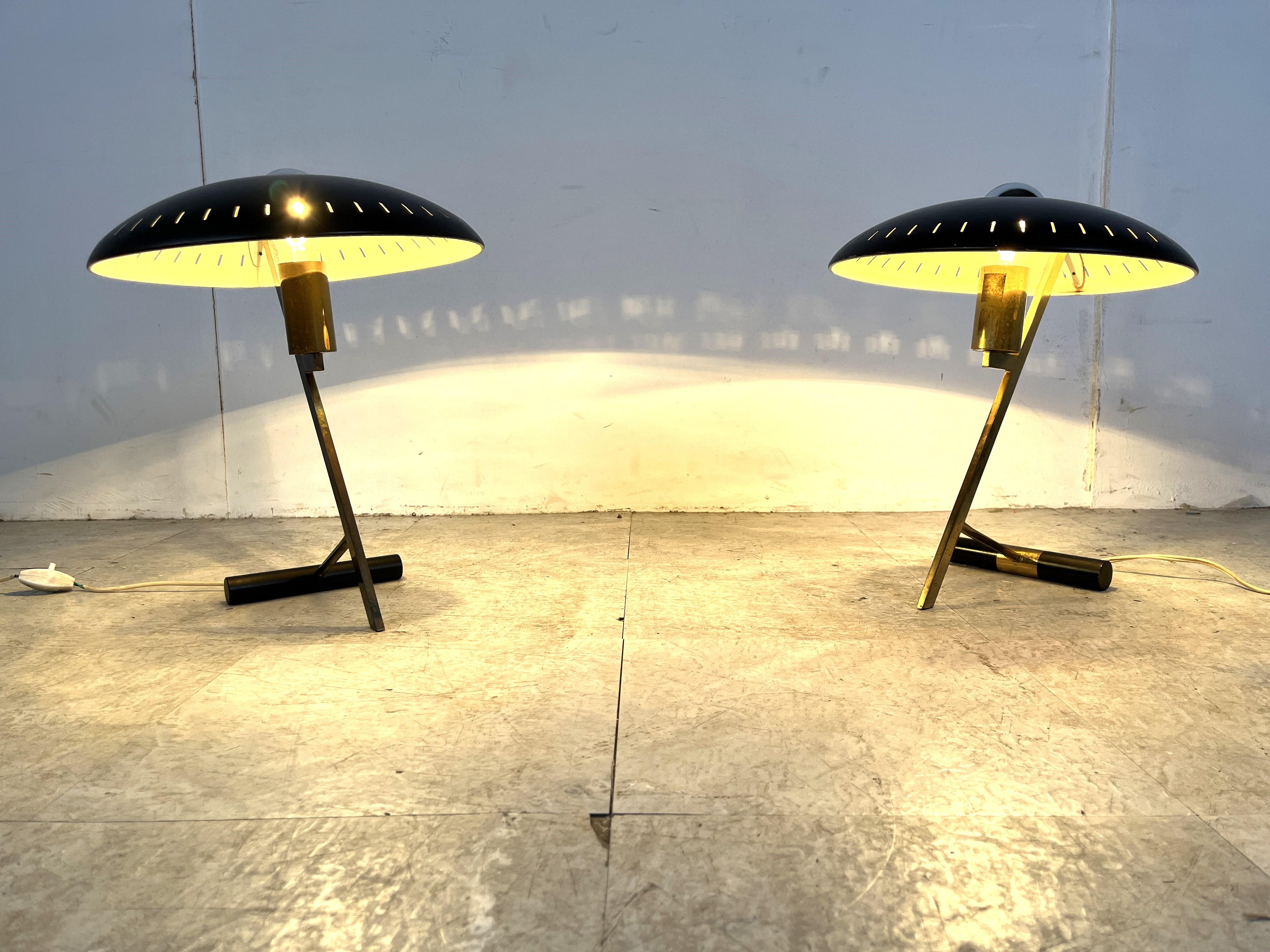 Dutch Vintage louis kalff diplomat or z model table lamps set of 2, 1950s