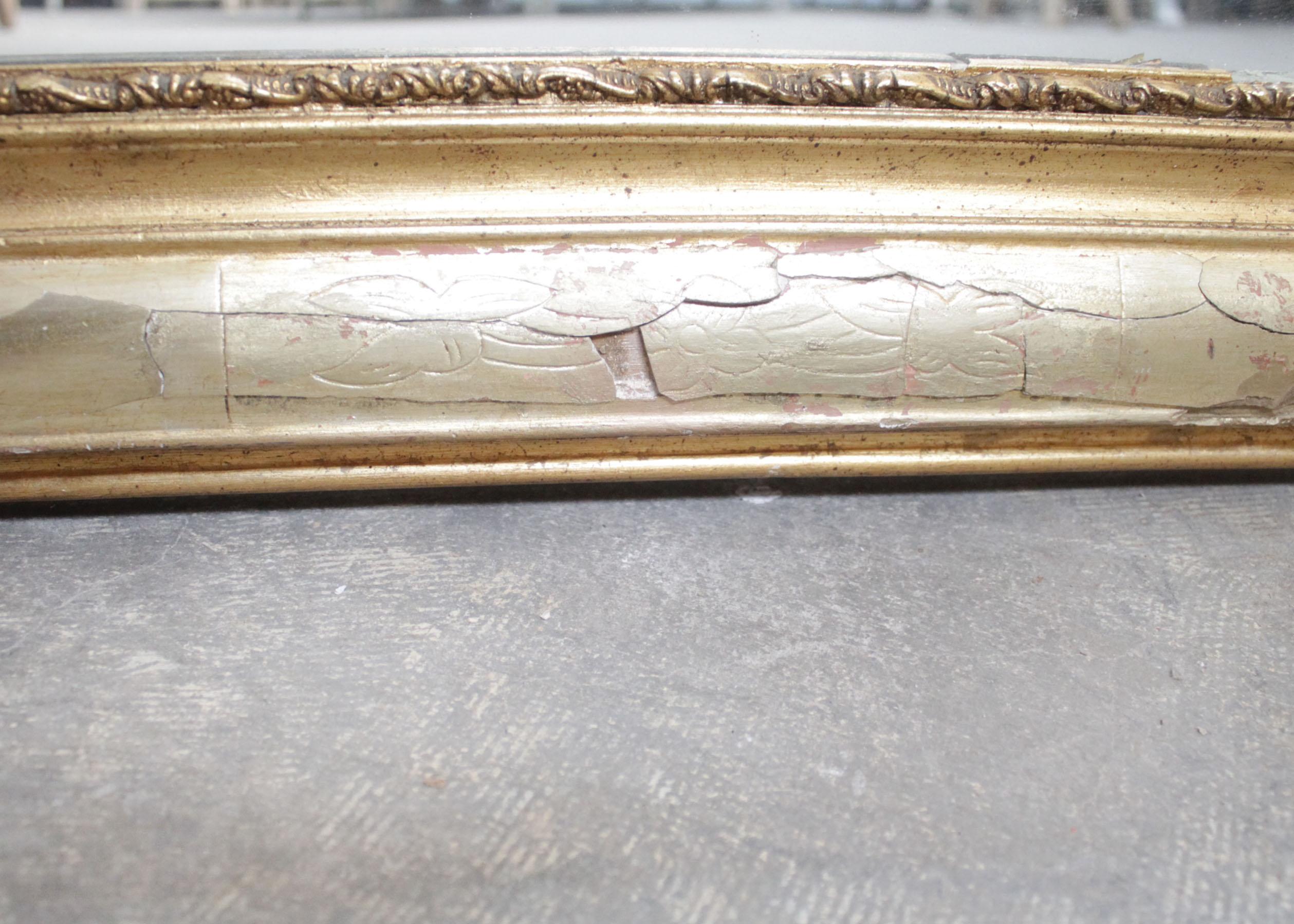 Vintage Louis Phillipe Mirror with Carvings For Sale 3